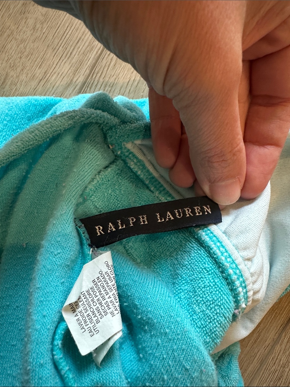 Ralph Lauren Y2K Turquoise Terry Halter Mini Dress - Picture 3 of 8